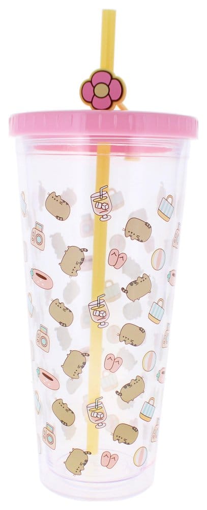 Pusheen Vaso con Paja 700 ml