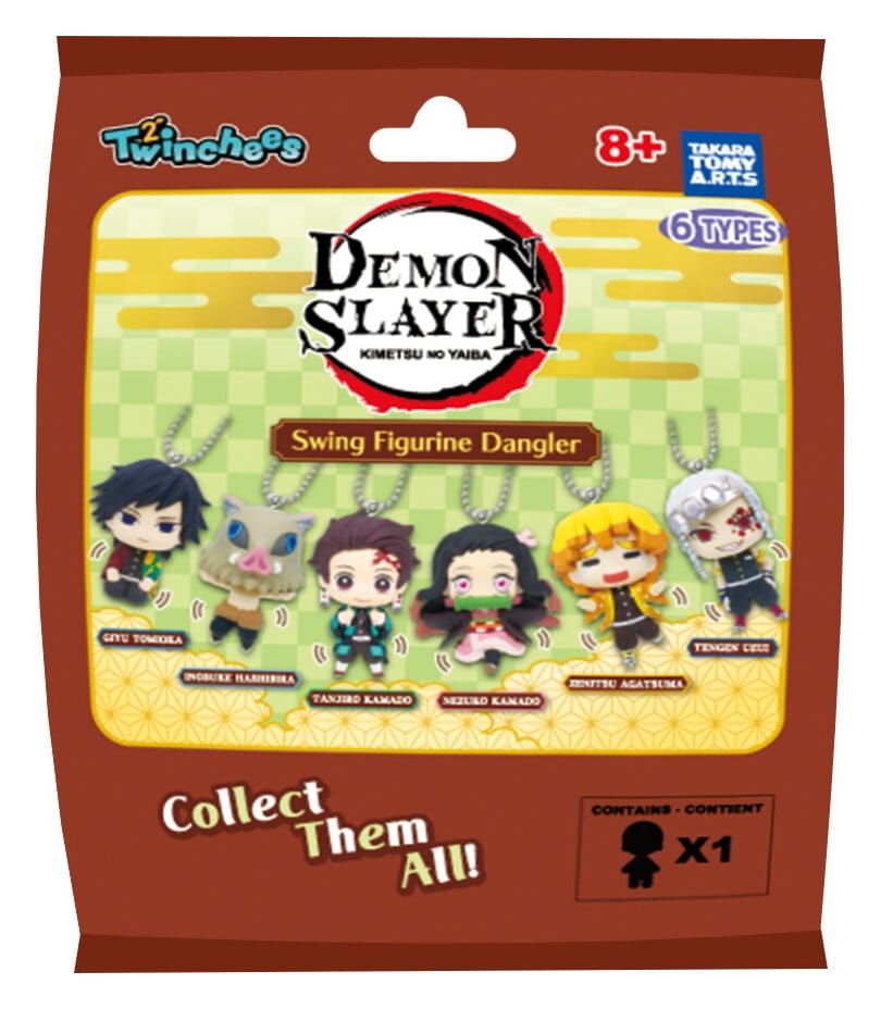 Demon Slayer: Kimetsu no Yaiba Llaveros Swing Danglers 3 cm Mystery Capsule Expositor (12)