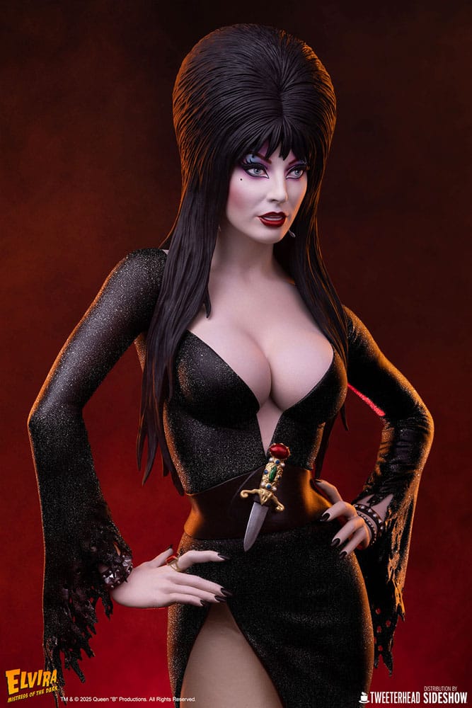 Elvira: Mistress of the Dark Estatua 1/4 Elvira (Black Glitter Dress) 48 cm - Z POP Toys