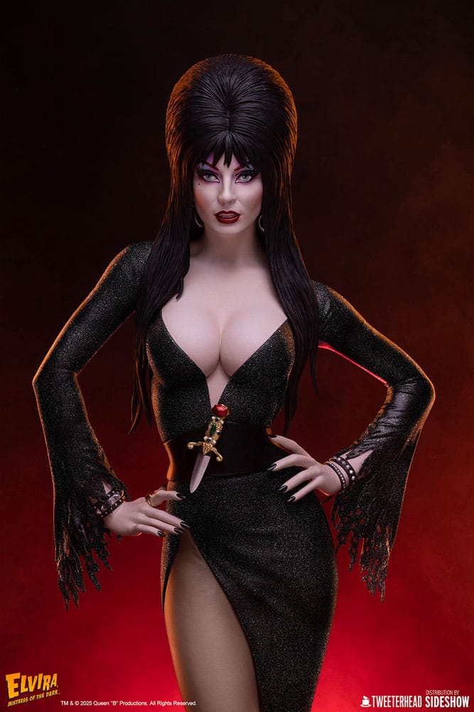 Elvira: Mistress of the Dark Estatua 1/4 Elvira (Black Glitter Dress) 48 cm - Z POP Toys