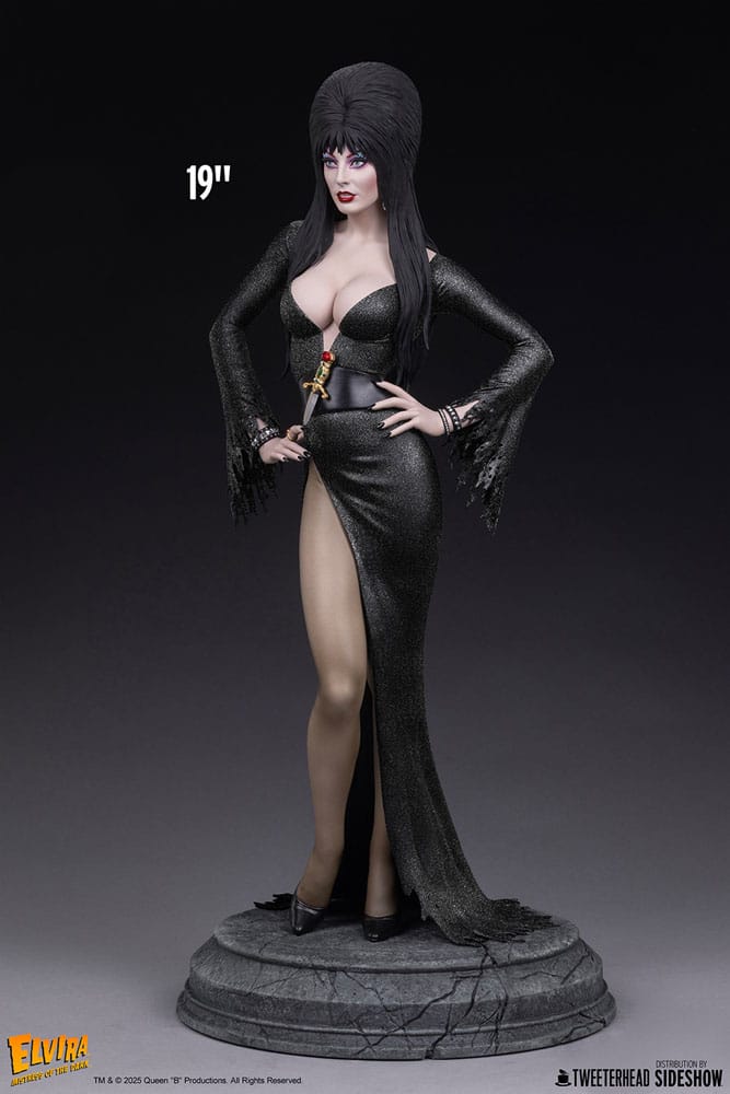Elvira: Mistress of the Dark Estatua 1/4 Elvira (Black Glitter Dress) 48 cm - Z POP Toys