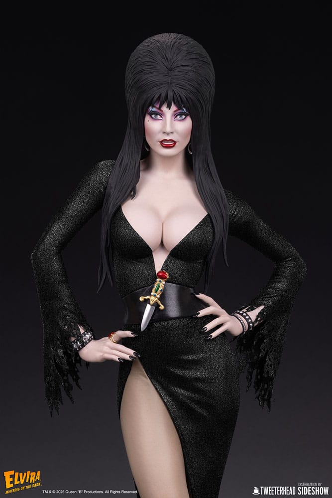 Elvira: Mistress of the Dark Estatua 1/4 Elvira (Black Glitter Dress) 48 cm - Z POP Toys