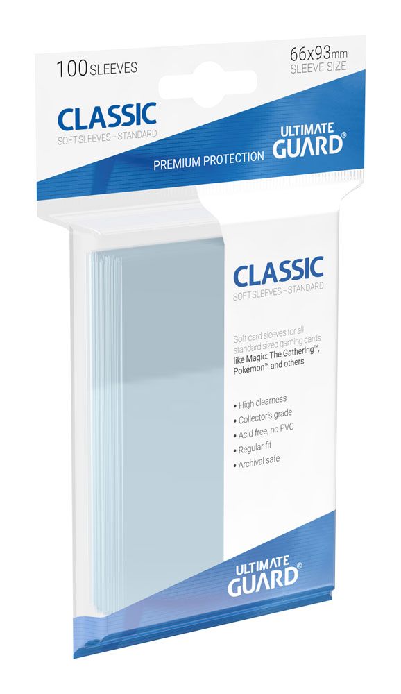 Ultimate Guard Classic Soft Sleeves Fundas de Cartas Tamaño Estándar Transparente (100)