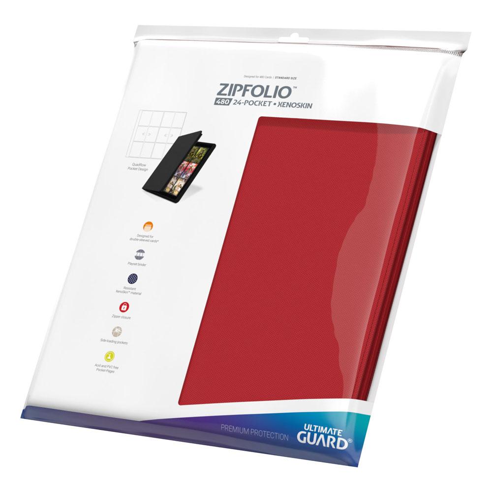Ultimate Guard Zipfolio 480 - 24-Pocket XenoSkin (Quadrow) - Rojo