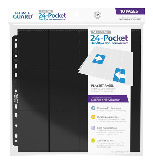 Ultimate Guard 24-Pocket QuadRow Pages Side-Loading Negro (10)