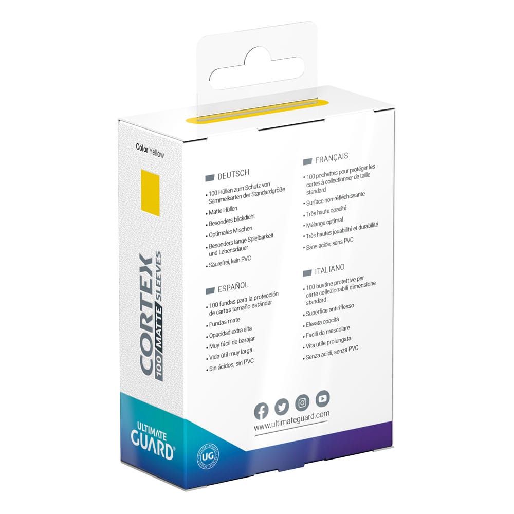 Ultimate Guard Cortex Sleeves Matte Standard Noir – 100 Protèges-Cartes 66x91 Mm – Qualité Premium TCG