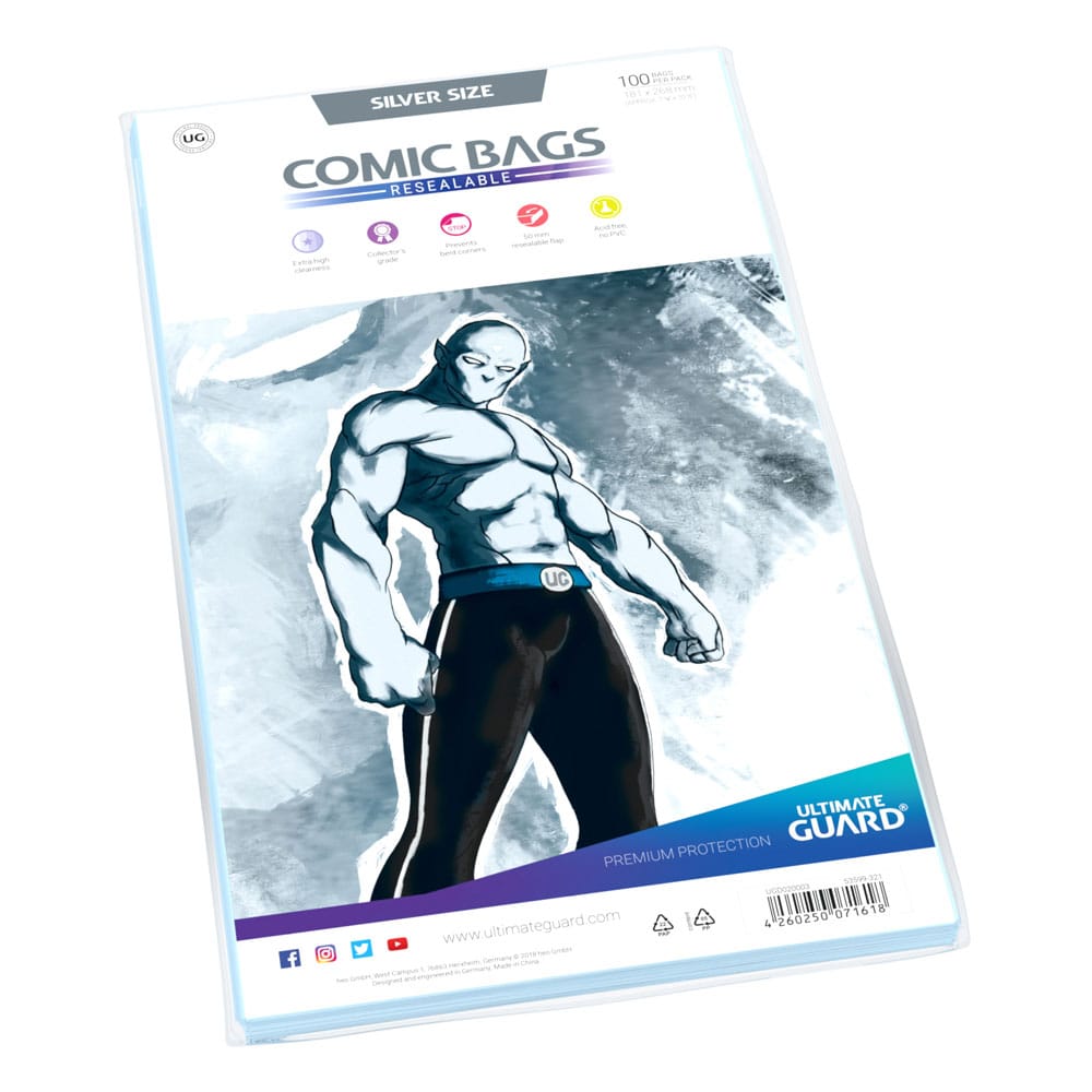 Ultimate Guard Comic Bags Bolsas con cierre reutilizable de Comics Silver Size (100) - Z POP Toys