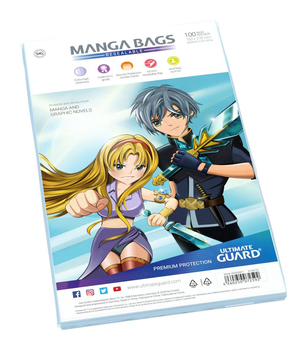 Ultimate Guard Manga Bags Bolsas con cierre reutilizable de Mangas (100)