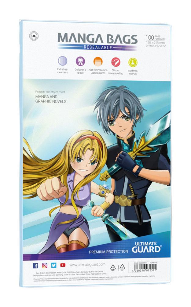 Ultimate Guard Manga Bags Bolsas con cierre reutilizable de Mangas (100)