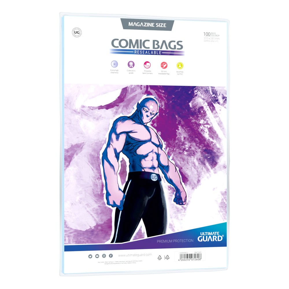 Ultimate Guard Comic Bags Bolsas con cierre reutilizable de Comics Magazine Size (100) - Z POP Toys