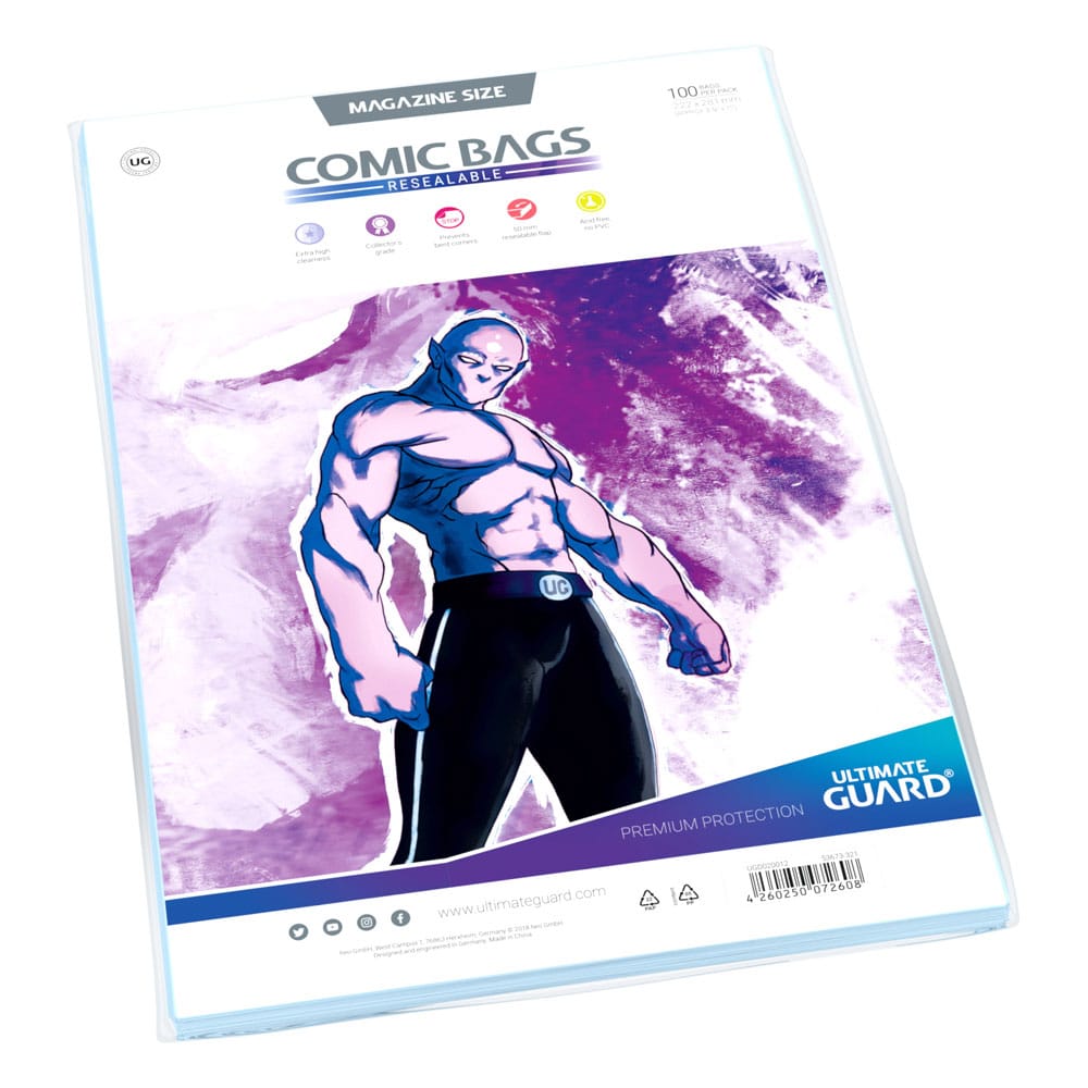 Ultimate Guard Comic Bags Bolsas con cierre reutilizable de Comics Magazine Size (100) - Z POP Toys