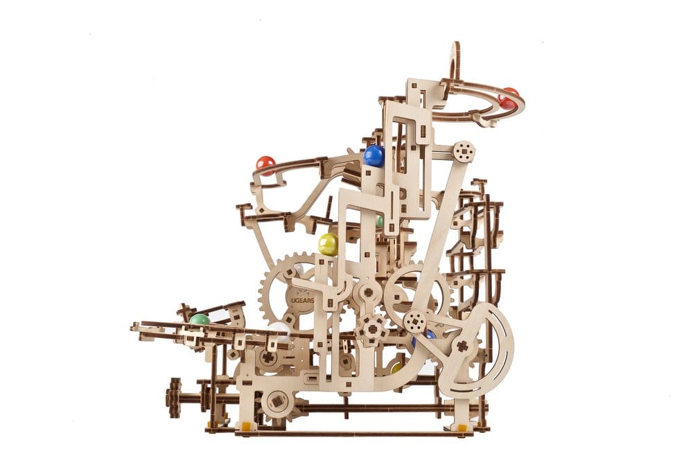 Ugears Puzzle de madera 3D Carrera de Canicas con Elevador por Peldaños