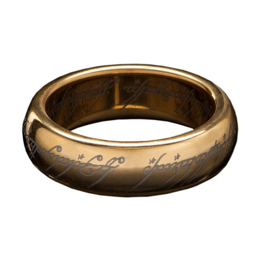 El Señor de los Anillos Anillo Único de tungsteno (bañado en oro) Talla 13