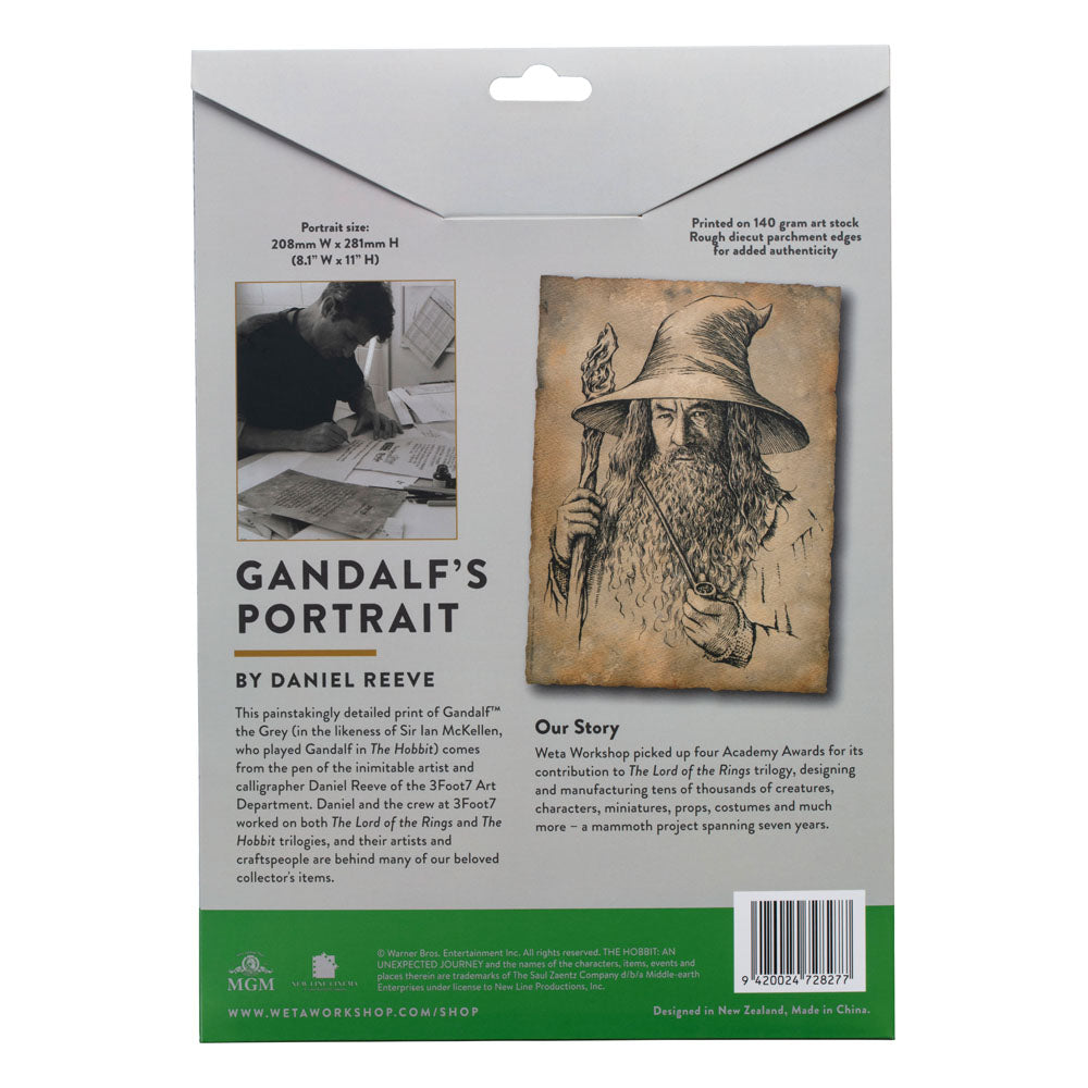 El Hobbit Litografia Portrait of Gandalf the Grey 21 x 28 cm - Z POP Toys