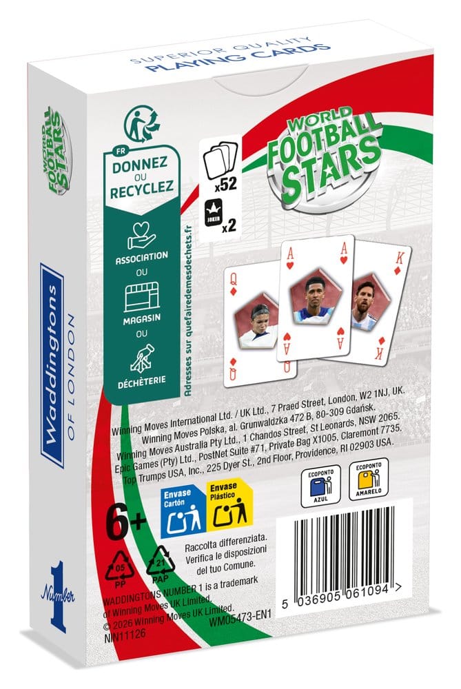Estrellas del Fútbol Mundial No 1 Naipes *Edición Inglés*