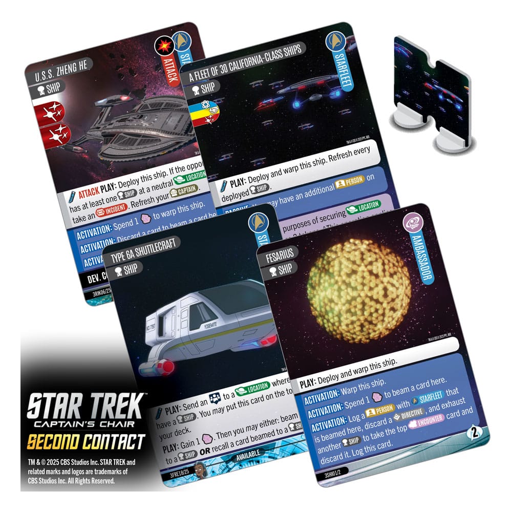 Star Trek: Captain's Chair Game Juego de Cartas Second Contact *Edición Inglés* - Z POP Toys
