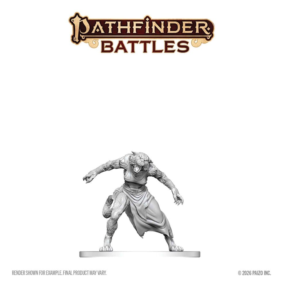Pathfinder Battles Deep Cuts Miniatura sin pintar Hombre Tigre 13 cm