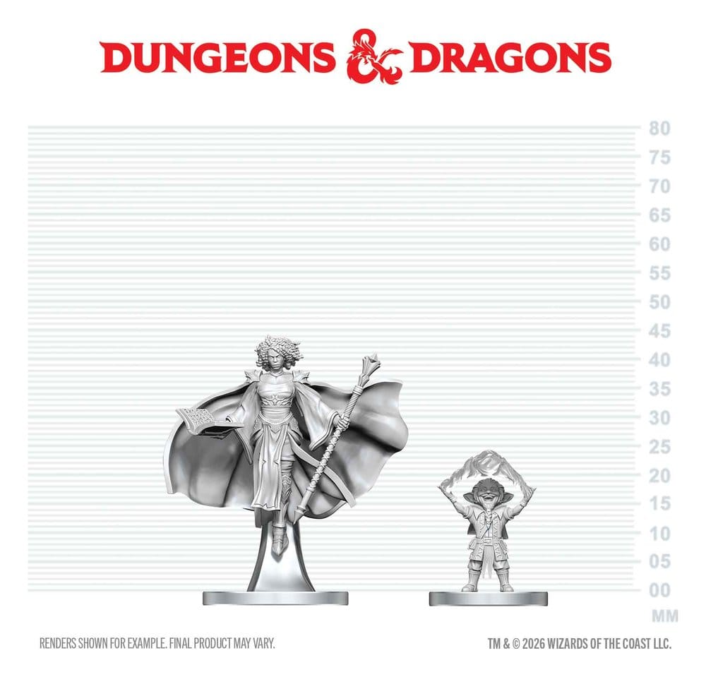 D&D Nolzur's Marvelous Miniatures Figuras Mini Brujo Gnomo y Mago Aasimar 13 cm
