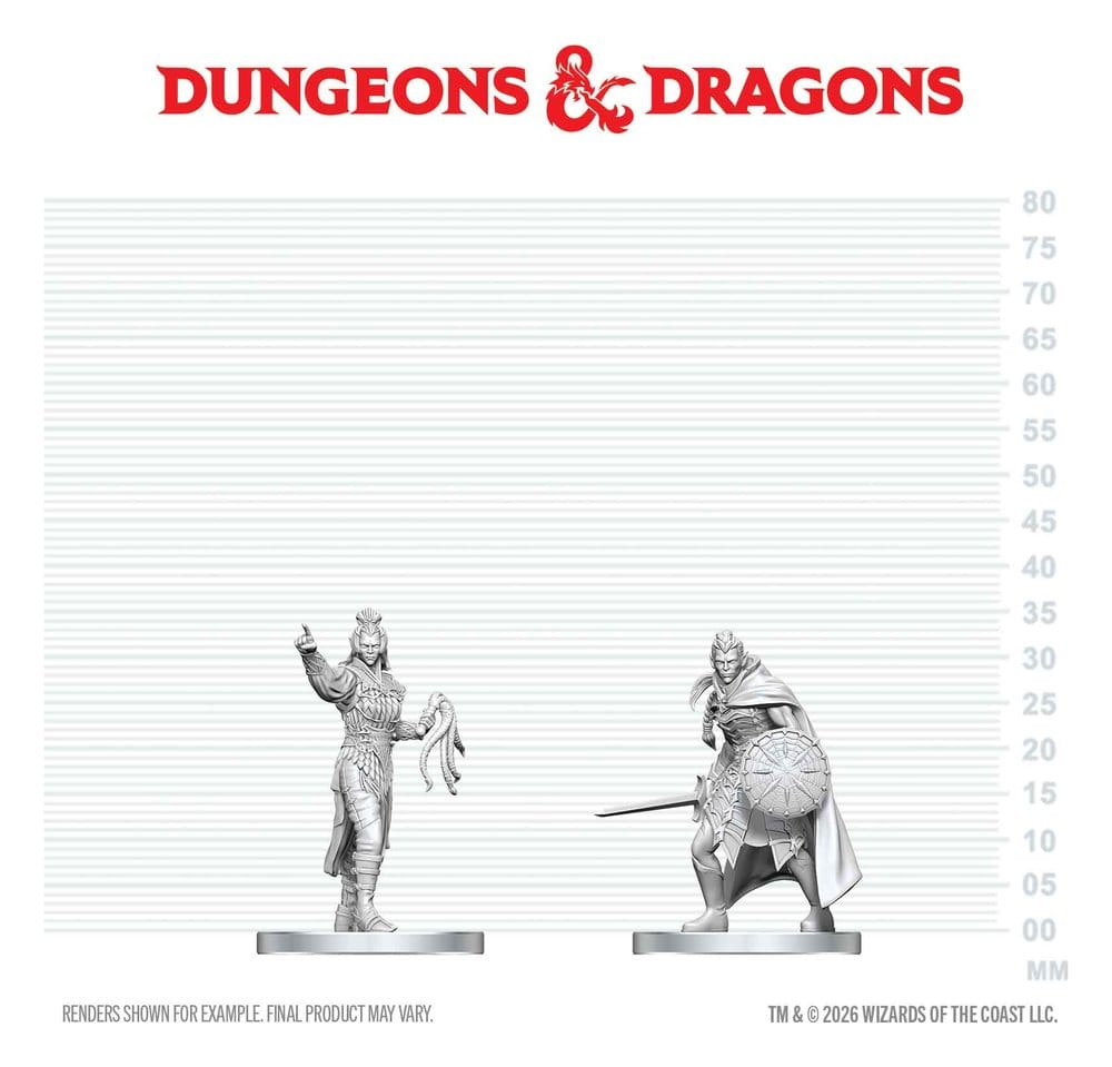 D&D Nolzur's Marvelous Miniatures Figuras Mini Drow Elite Warrior & Drow Priestess of Lolth 13 cm