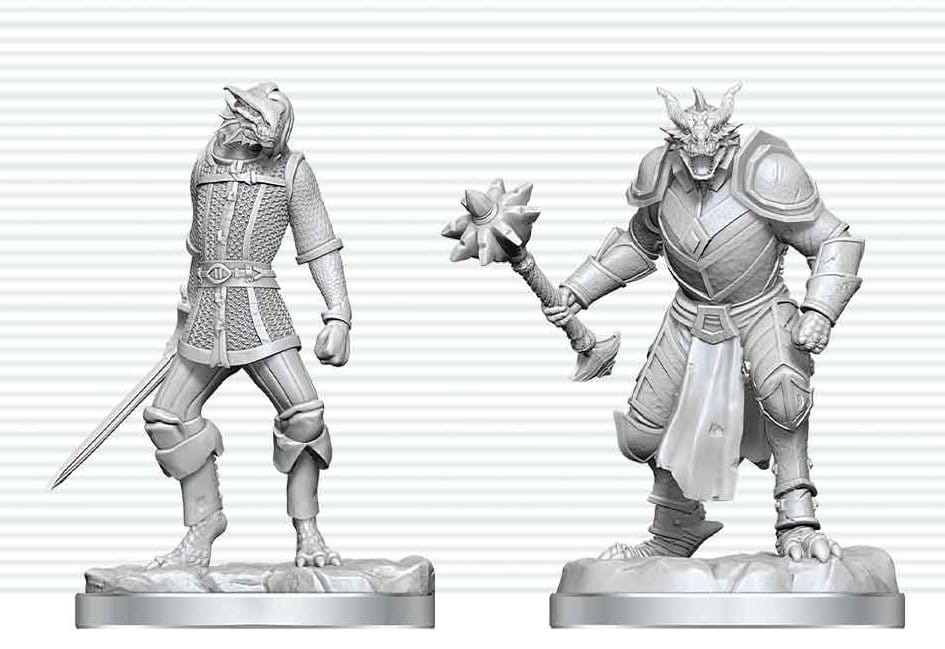 Dungeons & Dragons Nolzur's Marvelous Miniatures Miniatura sin pintar Paladín dracónido & Escudero dracónido 14 cm