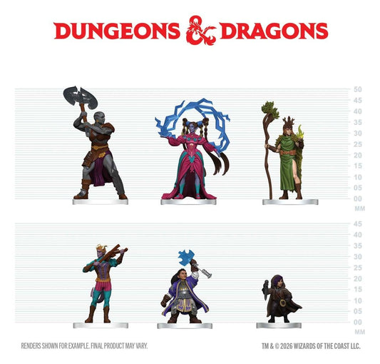 D&D Icons of the Realms Figuras Mini Manual del Jugador - Set de Inicio Hechizos & Acero 20 cm
