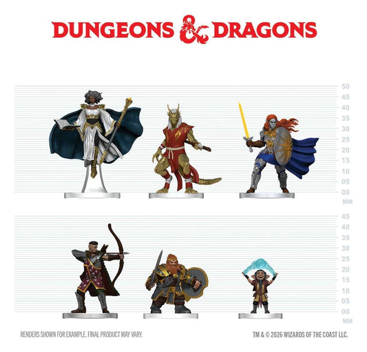 D&D Icons of the Realms Figuras Mini Manual del Jugador - Set de Inicio Espadas & Bastones 20 cm