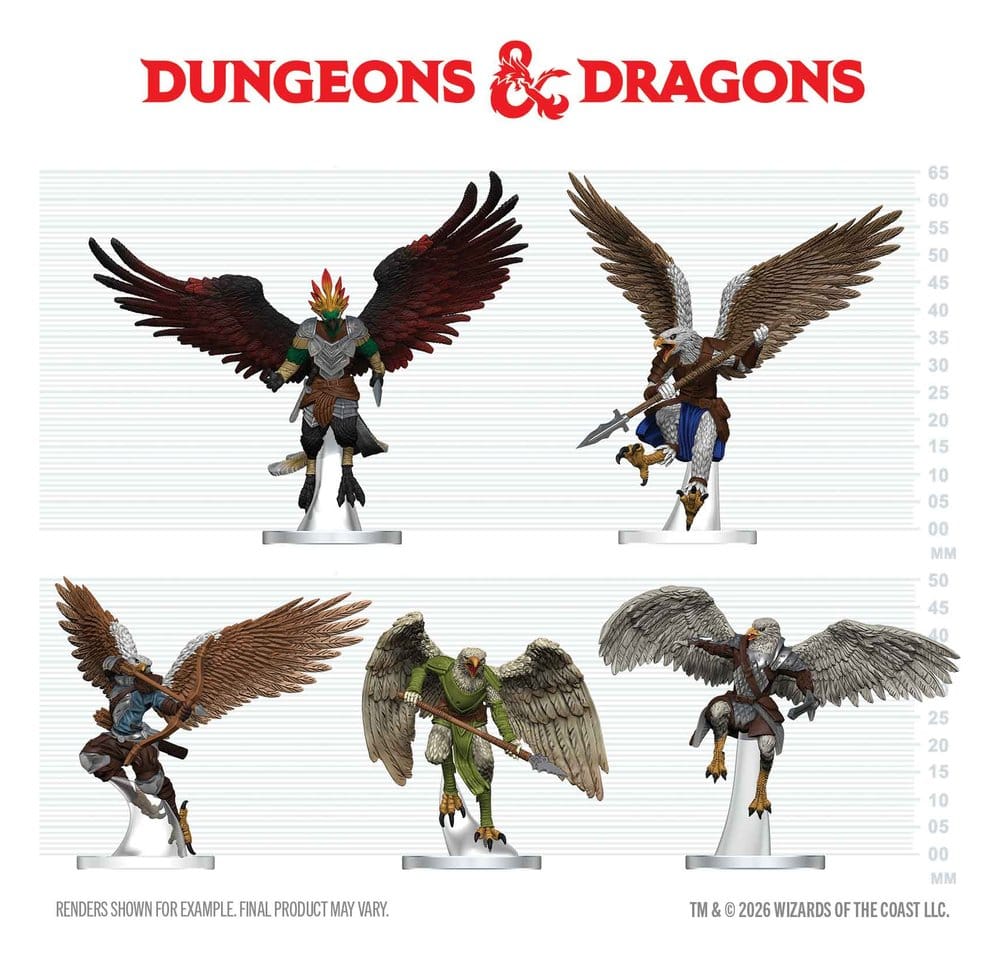 D&D Icons of the Realms Figuras Mini Aarakocra Flock 20 cm