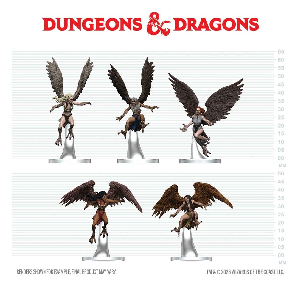 D&D Icons of the Realms Figuras Mini Harpy Flock 20 cm