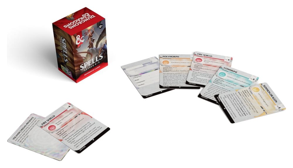 Dungeons & Dragons RPG Tarjetas de Referencia: Hechizos (Niveles 4-5) *Edición Inglés*