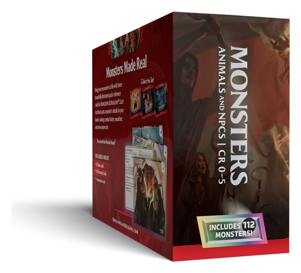 Dungeons & Dragons RPG Tarjetas de Referencia: Monstruos (Animales y PNJs) *Edición Inglés*