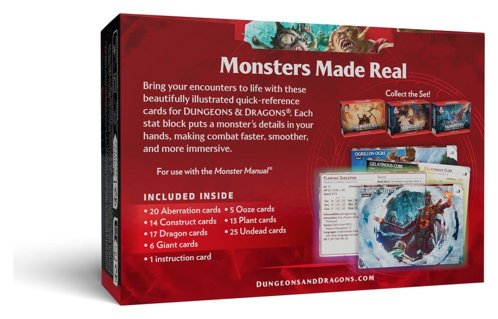 Dungeons & Dragons RPG Tarjetas de Referencia: Monstruos (Temibles y Feroces) *Edición Inglés*