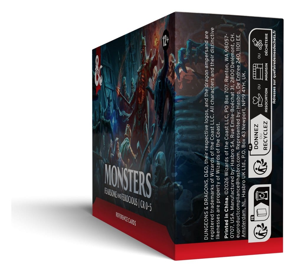 Dungeons & Dragons RPG Tarjetas de Referencia: Monstruos (Temibles y Feroces) *Edición Inglés*