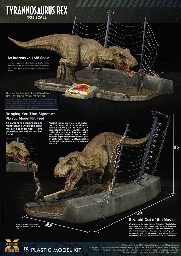 Jurassic Park Kit de Modelo de Plástico Escala 1/35 Tyrannosaurus Rex