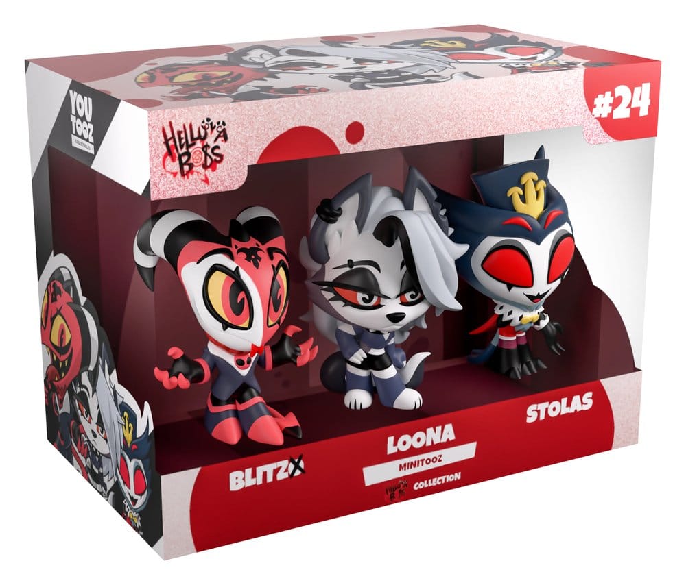 Helluva Boss Pack de 3 Figuras Mini Tooz Mini Blitzo, Loona &amp; Stolas