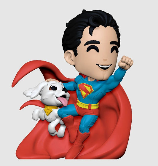 Superman 2025 Figura Vinyl Superman & Krypto 13 cm - Z POP Toys