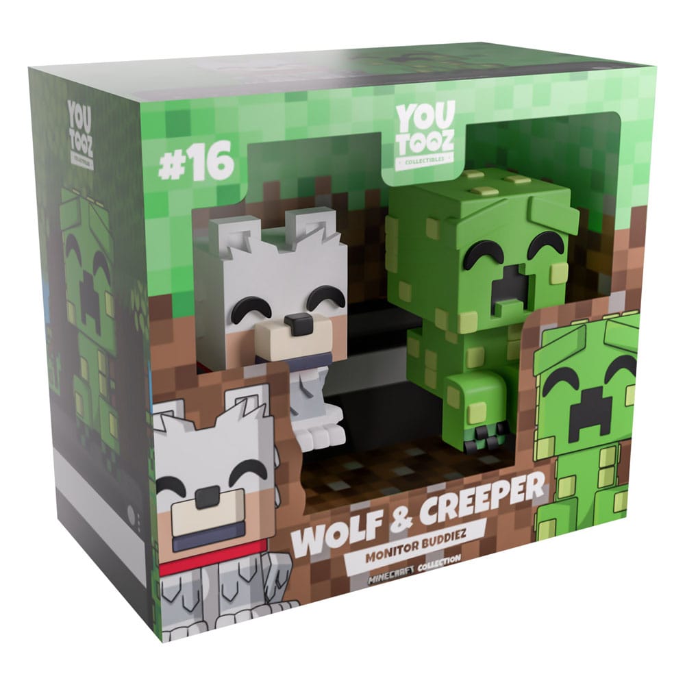 Minecraft Co. Figuras Vinyl Wolf and Creeper Monitor Buddiez - Z POP Toys