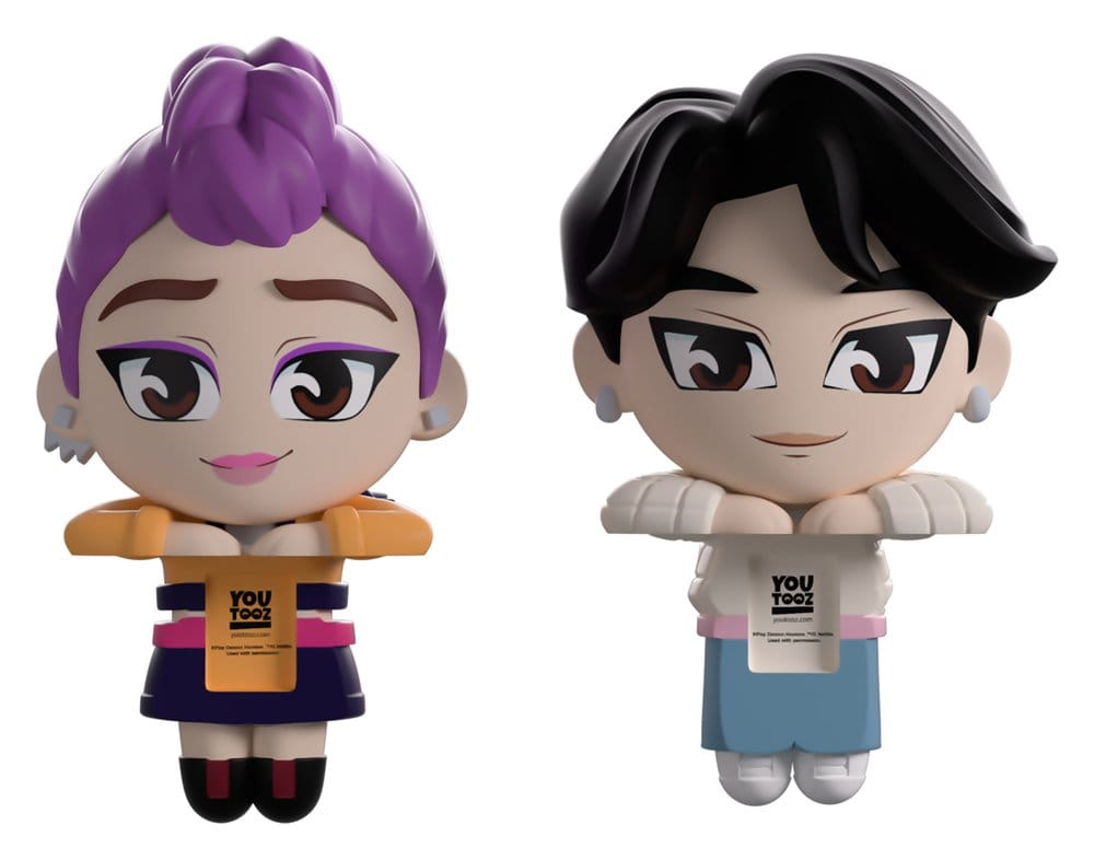 KPop Demon Hunters Figuras Vinyl Jinu & Rumi Monitor Buddiez 6 cm