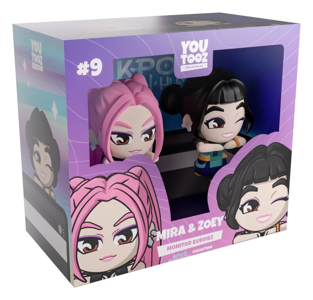 KPop Demon Hunters Figuras Vinyl Mira & Zoey Monitor Buddiez 6 cm